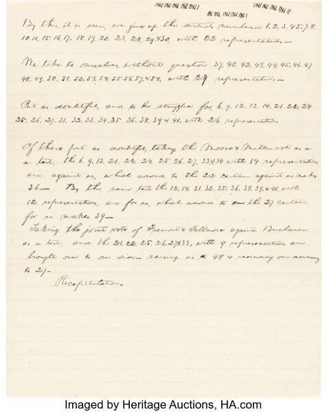 Abraham Lincoln s Handwritten Strategy Blueprint for His 1858 Senate Race Agains